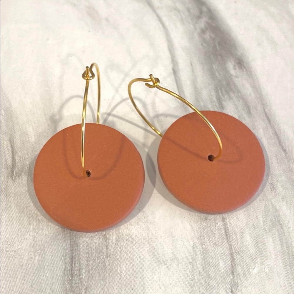 Polymer Hoop Dangle Statement Earrings
